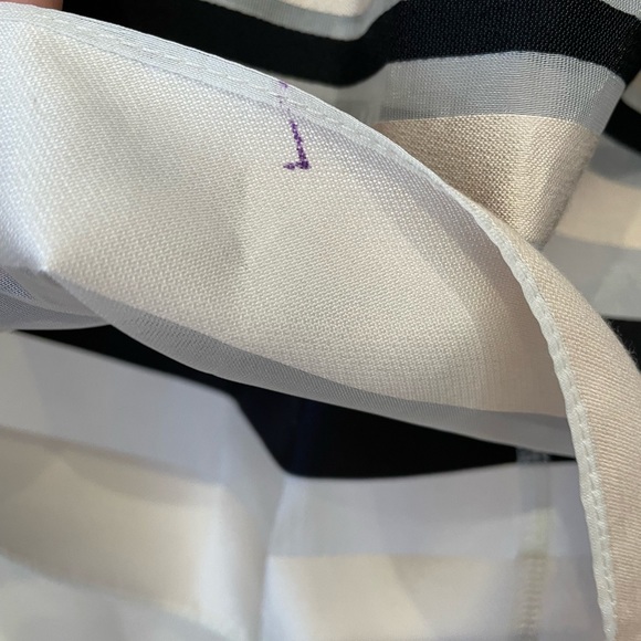 Joseph Ribkoff black top w/organza ribbon stripe sleeves - Picture 7 of 7